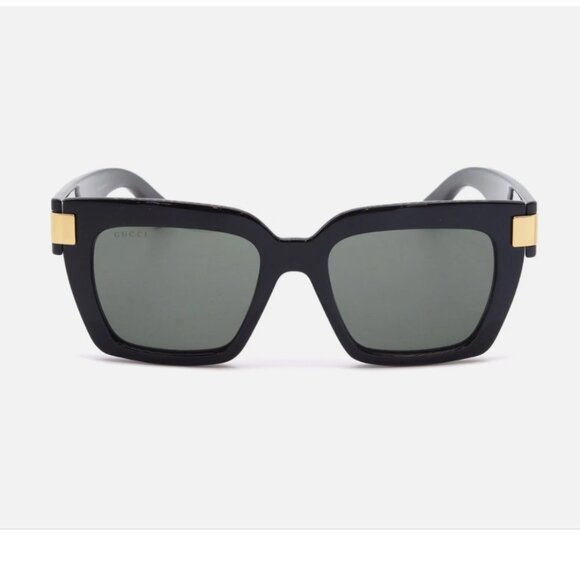 NEW Gucci Black Gold Sunglasses 54mm 100% Authentic main image 6
